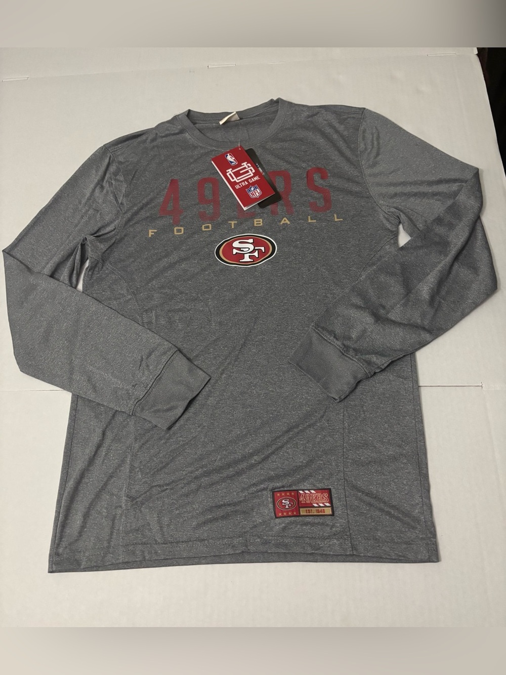 Ultra Game Men's NFL Official 49ers Long Sleeve T-Shirt Size M